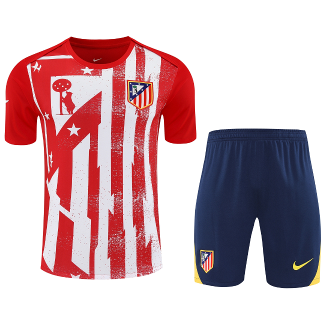 2025-26 Atletico Madrid Red Training Kits Shirt with Shorts